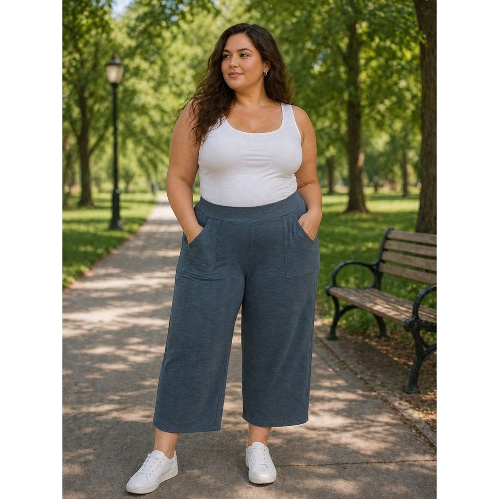 Chicos Pull On Pants Size 2XL Barrel Casual Athleisure